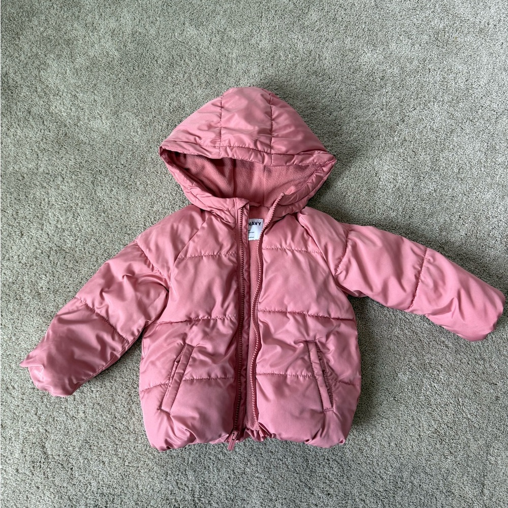 Pink Old Navy Hooded Puffer Jacket